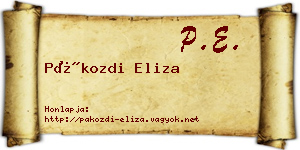 Pákozdi Eliza névjegykártya